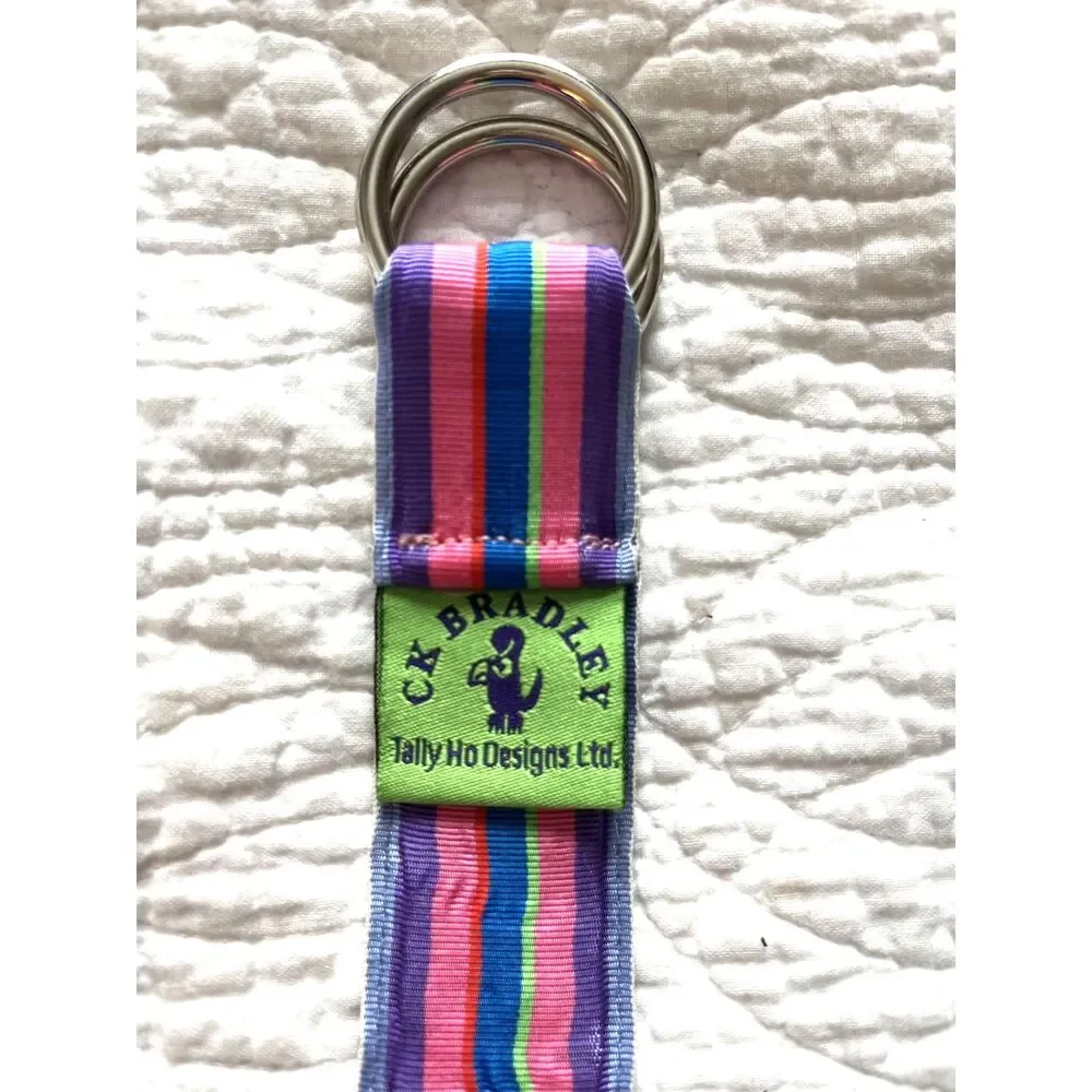 CK Bradley Tally Ho Designs Striped Ribbon Belt Small 36
